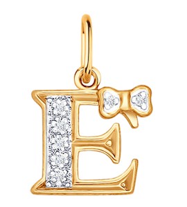 Золотая подвеска-буква «Е» 030654