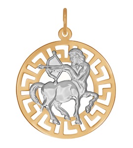 Подвеска знак зодиака из комбинированного золота 031243