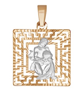 Подвеска «Знак зодиака Водолей» из комбинированного золота 032230