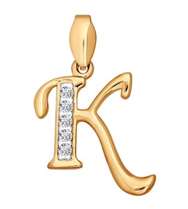 Кулон-буква «К» из золота 032981