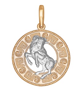Подвеска «Знак зодиака Овен» из комбинированного золота 033168