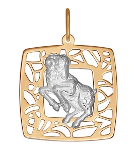 Подвеска знак зодиака из комбинированного золота 033627