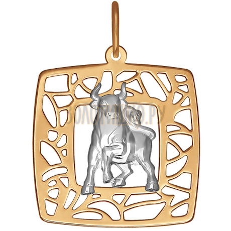 Подвеска знак зодиака из комбинированного золота 033628