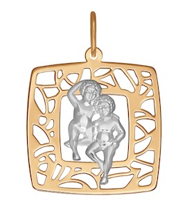 Подвеска знак зодиака из комбинированного золота 033629