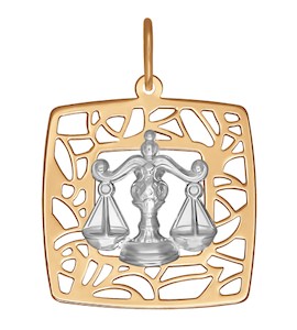 Подвеска знак зодиака из комбинированного золота 033633