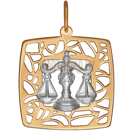 Подвеска знак зодиака из комбинированного золота 033633