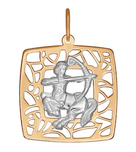 Подвеска знак зодиака из комбинированного золота 033635