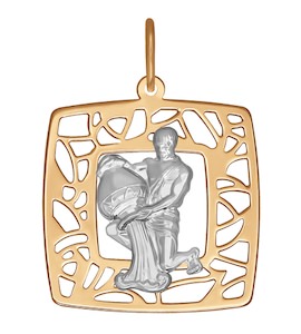 Подвеска знак зодиака из комбинированного золота 033637