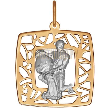 Подвеска знак зодиака из комбинированного золота 033637