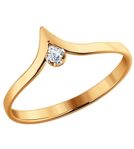 Помолвочное кольцо с бриллиантом 1010073
