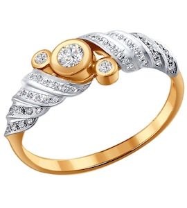 Кольцо из золота с бриллиантами 1011008