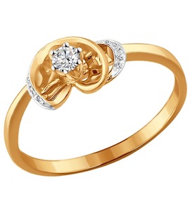 Кольцо из золота с бриллиантами 1011025