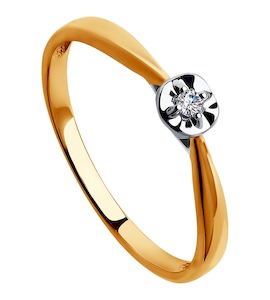 Помолвочное кольцо из золота с бриллиантом 1011568