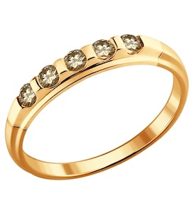 Кольцо из золота с коньячными бриллиантами 1011629