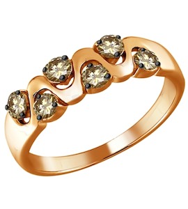Кольцо из золота с коньячными бриллиантами 1011637