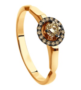 Кольцо из золота с коньячными бриллиантами 1011642