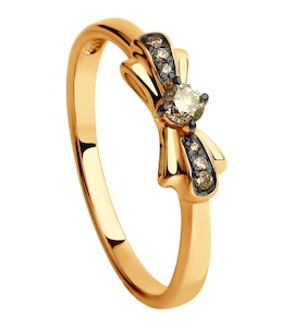 Кольцо с коньячными бриллиантами 1011643