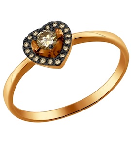 Кольцо из золота с коньячными бриллиантами 1011644