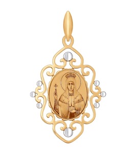 Иконка из золота с алмазной гранью и лазерной обработкой 101696