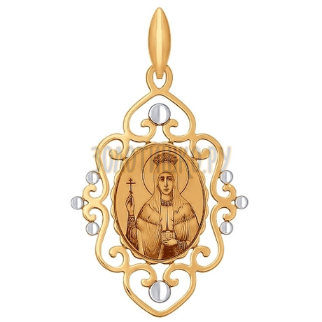 Иконка из золота с алмазной гранью и лазерной обработкой 101696