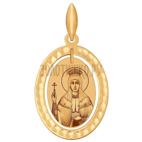 Иконка из золота с алмазной гранью и лазерной обработкой 102134