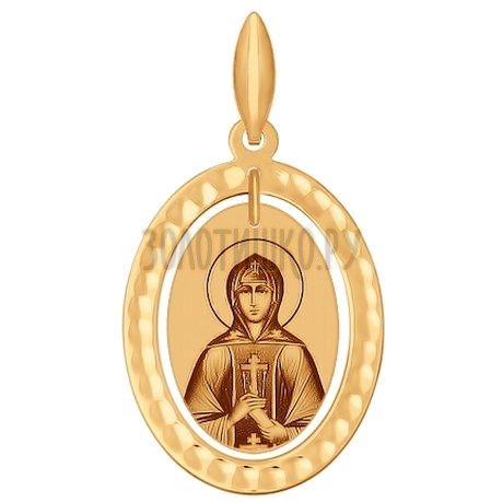 Иконка из золота с алмазной гранью и лазерной обработкой 102137