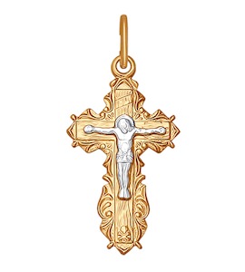 Крест из комбинированного золота 120017