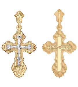 Крест из комбинированного золота 120037