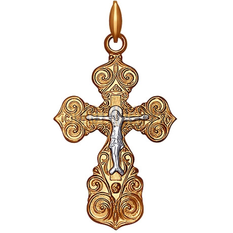 Крест из комбинированного золота 120055