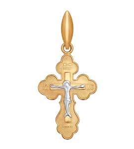 Крест из комбинированного золота 120057