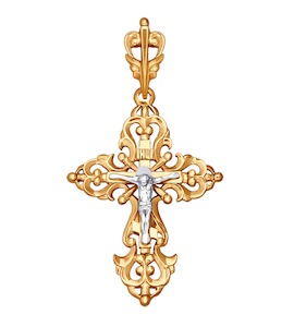 Крест из комбинированного золота 120069