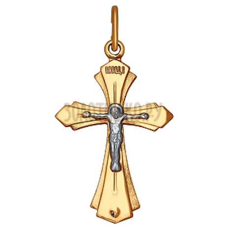 Крест из комбинированного золота 120080