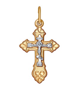 Крест из комбинированного золота 120119