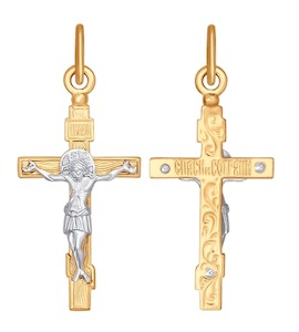 Крест из комбинированного золота 120188