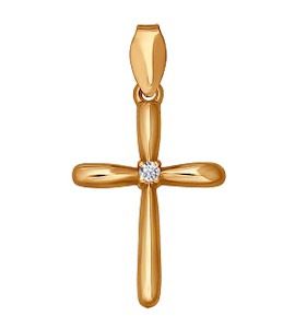 Крест из золота с фианитом 121246