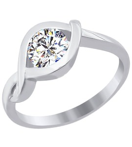 Помолвочное кольцо из белого золота со Swarovski Zirconia 81010020