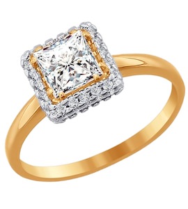 Помолвочное кольцо из золота со Swarovski Zirconia 81010063