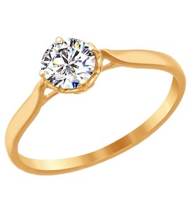 Помолвочное кольцо из золота со Swarovski Zirconia 81010079