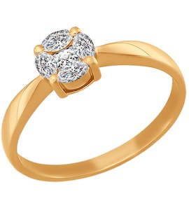 Кольцо из золота со Swarovski Zirconia 81010139