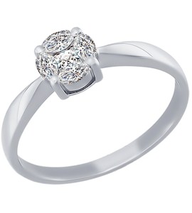 Помолвочное кольцо из белого золота с swarovski zirconia 81010140