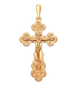 Крест из золочёного серебра с гравировкой 93120026