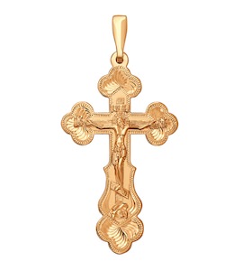 Крест из золочёного серебра с гравировкой 93120028