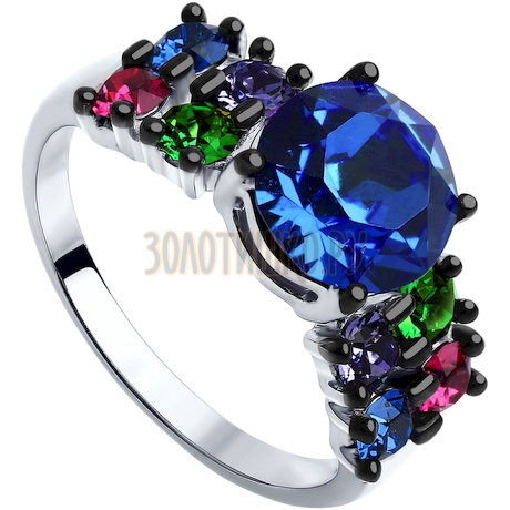 Cеребряное кольцо с кристаллами Swarovski 94012567