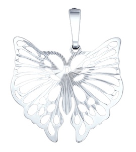 Серебряная подвеска в форме бабочки с алмазной гранью 94030032