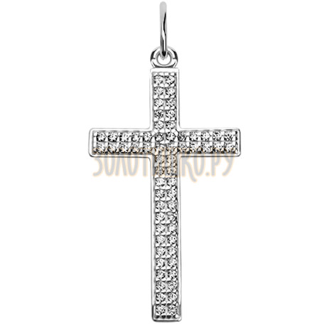 Крест из серебра с фианитами 94030202