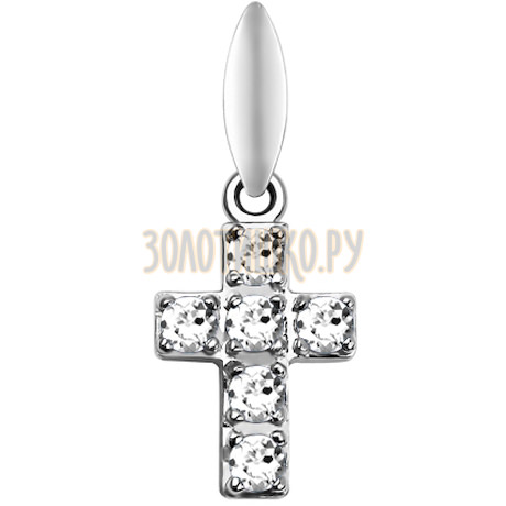 Крест из серебра с фианитами 94030682