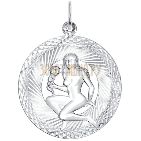 Подвеска знак зодиака из серебра с алмазной гранью 94030875