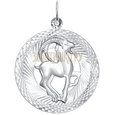 Подвеска знак зодиака из серебра с алмазной гранью «Козерог» 94030879