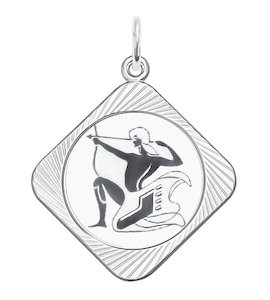 Подвеска знак зодиака из серебра с алмазной гранью и лазерной обработкой 94100075