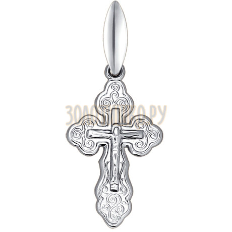 Широкий крест из серебра 94120015